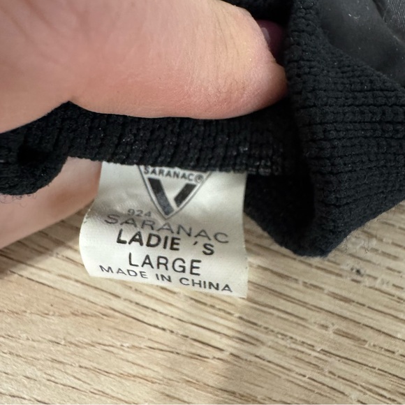 Saranac Ski Gloves‎ Womens Large Black Winter Snow Outdoor Vintage Warm Nylon - Picture 7 of 7